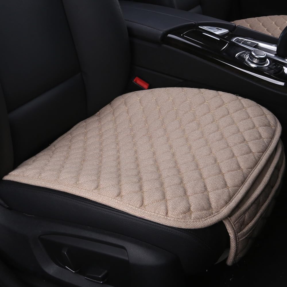 Car Seat Cushion for Skoda Kodiaq VRS 2025 Relieve Hip Pressure Seat Pad Driver's seat Cushion Anti-Slip Breathable Seat Support Pad with Pocket,Beige