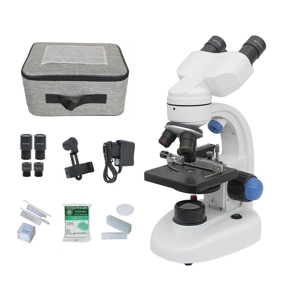 Kit De Accesorios para Microscopio Biológico 40X-1000X, Microscopio Binocular Digital Led, Cámara Ocular Digital USB De 13 MP, Portaobjetos.,Only Microscope-1000X