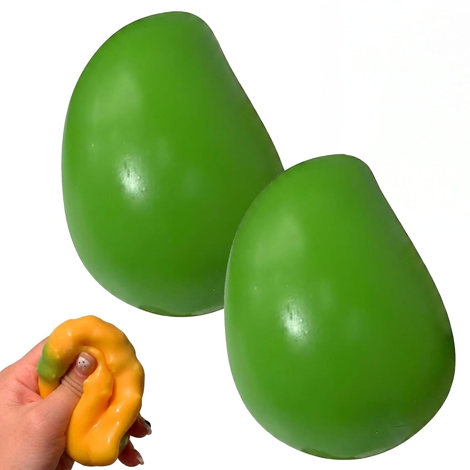 Crunchy Mango Squeeze Stress Ball Color Changing Fidget Toy High Elastic Decompression for Anxiety Relief Funny Gift UK 2pcs