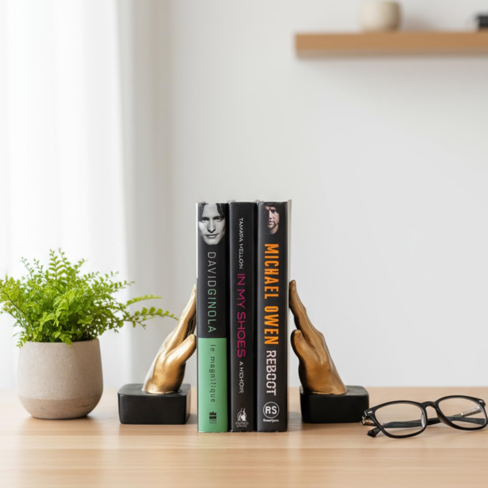 Polyresin Open Palm Reading Hands Bookends Book Holder Stand โ image 1