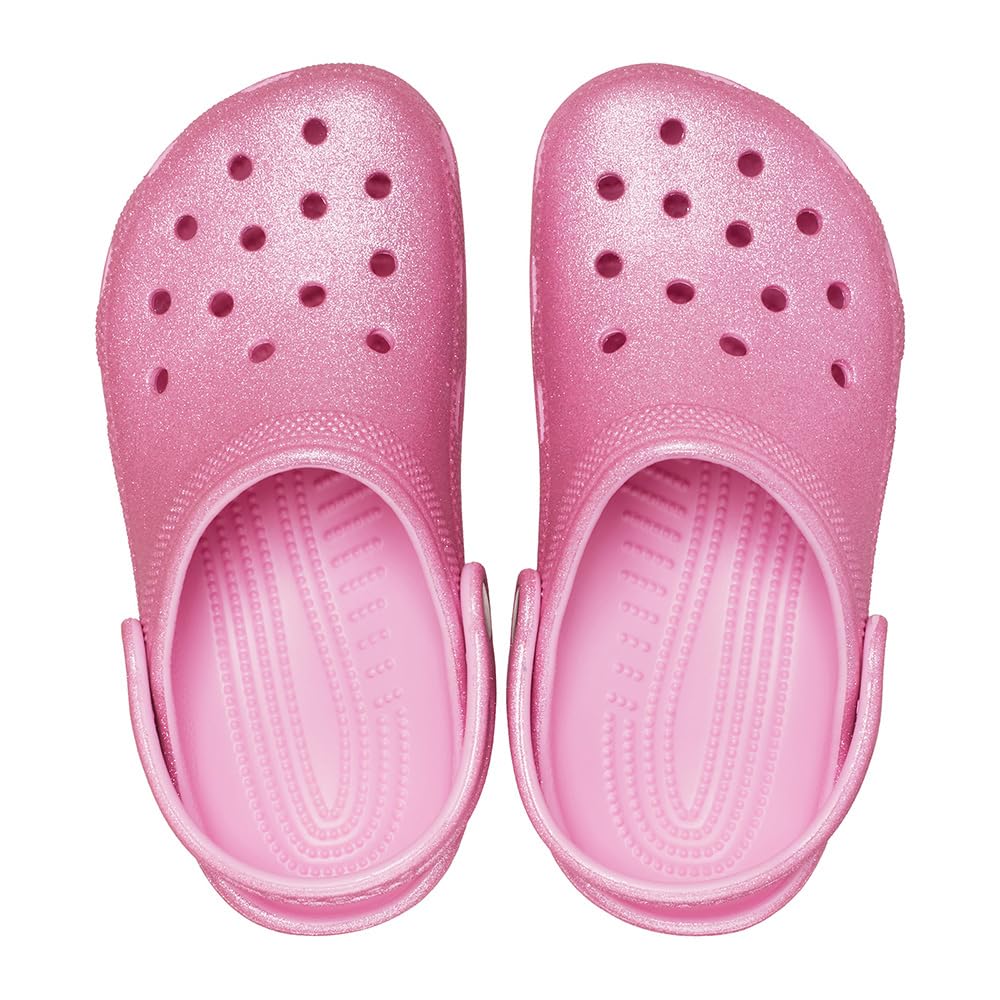 Crocs Unisex Niño Classic Glitter Clog K Zueco, Pink Tweed Glitter, 33/34 EU