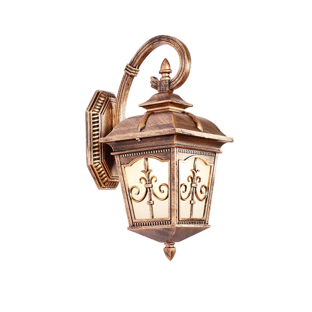 OZBMA Wall Mounted Light European Style Outdoor Lamp Waterproof Spotlights American Modern Simple Aisle Lights Creative Sconce Stair Nordic Garden Reading (Bronze B)