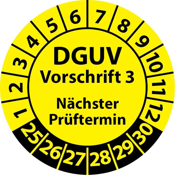 Dreifke® Prüfplakette Nächster Prüftermin 28-31, Gelb, Folie, Ablösbar, 10mm, 1000 Stk