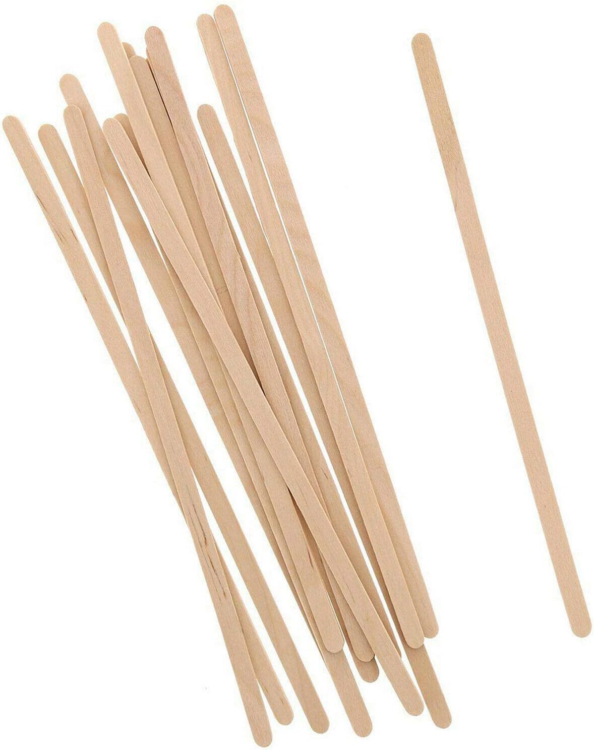 We Can Source It Ltd - Wooden Round Head Hot Drinks Tea Coffee Hot Chocolate Stirrers - Biodegradable Compostable Recyclable - for Party, Cafe, Home-7.5inch/19cm (Pack of 6000)