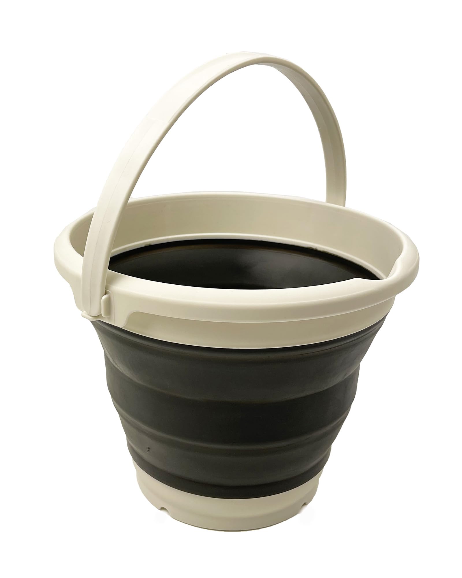 Sammart Grey/Washed Black Collapsible Plastic Bucket - Pop Up Saving - By (, Round, 5.5L)