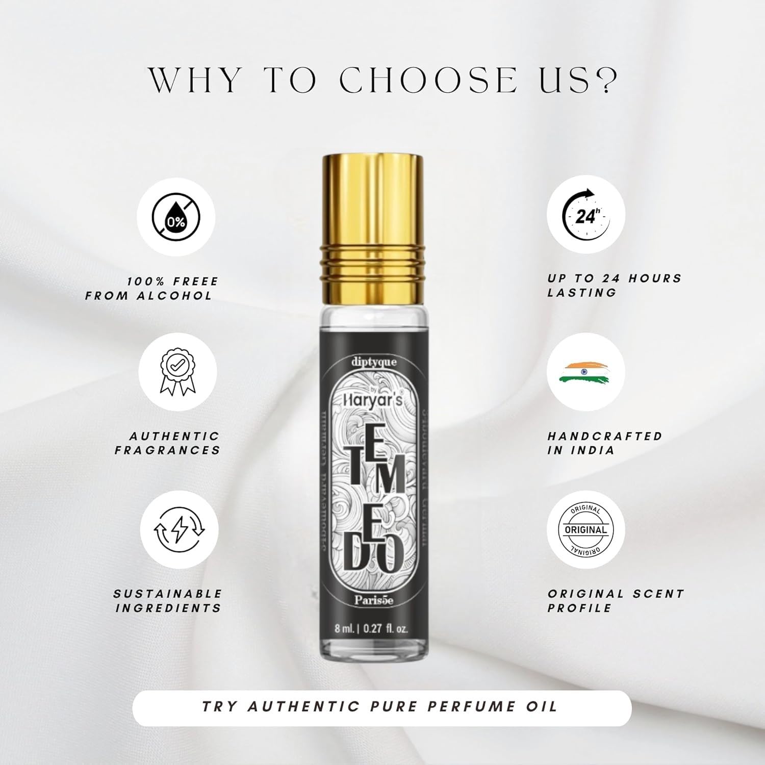 Haryar's Srk Mix Diptique Tam Dao & Dun Icon Red Attar | 100% Pure & Authentic | Sandalwood, Fresh & Aromatic | Men's Attar for Daily use | SRK perfume | used by srk | Ittar for men | Gift for him - Image 7 thumbnail