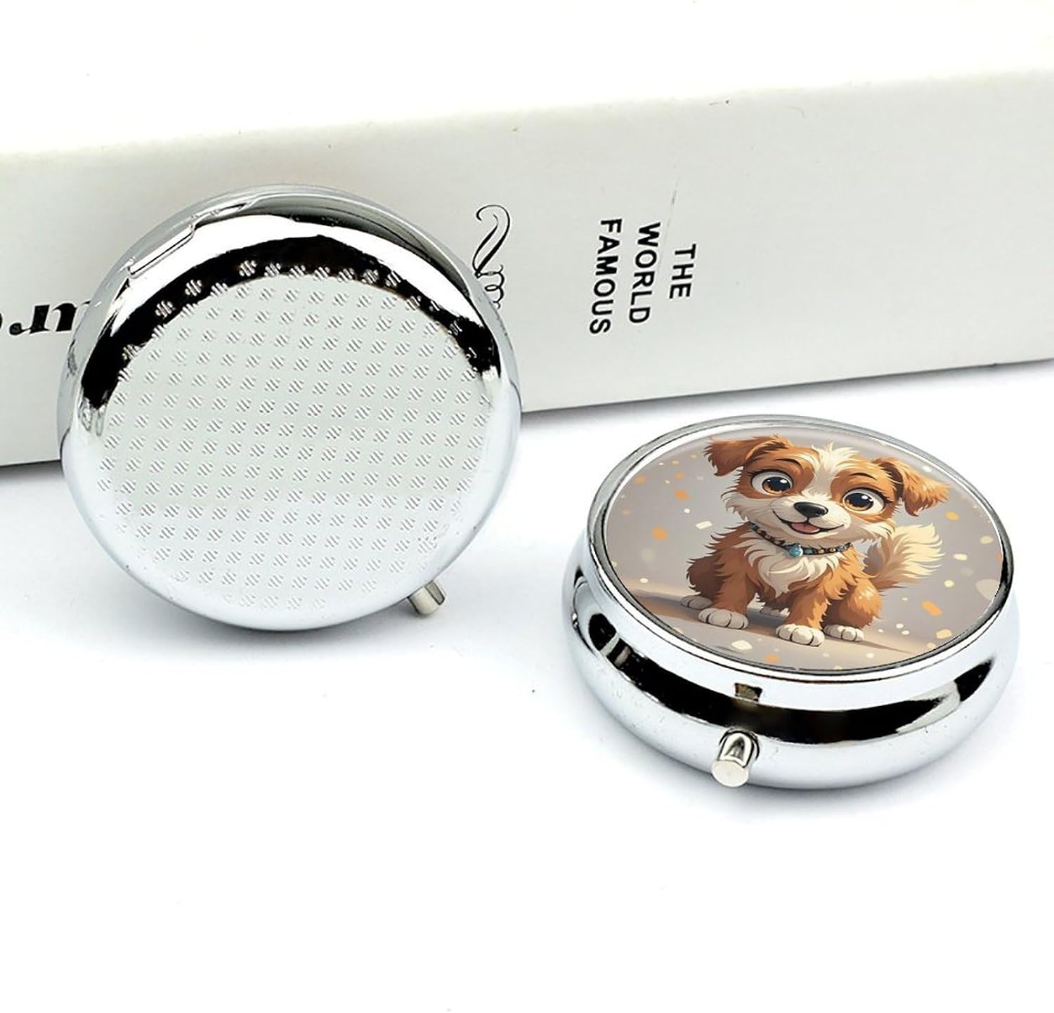 Lovely Dog Round Pill Box, Waterproof Medicine Organizer Box image 5