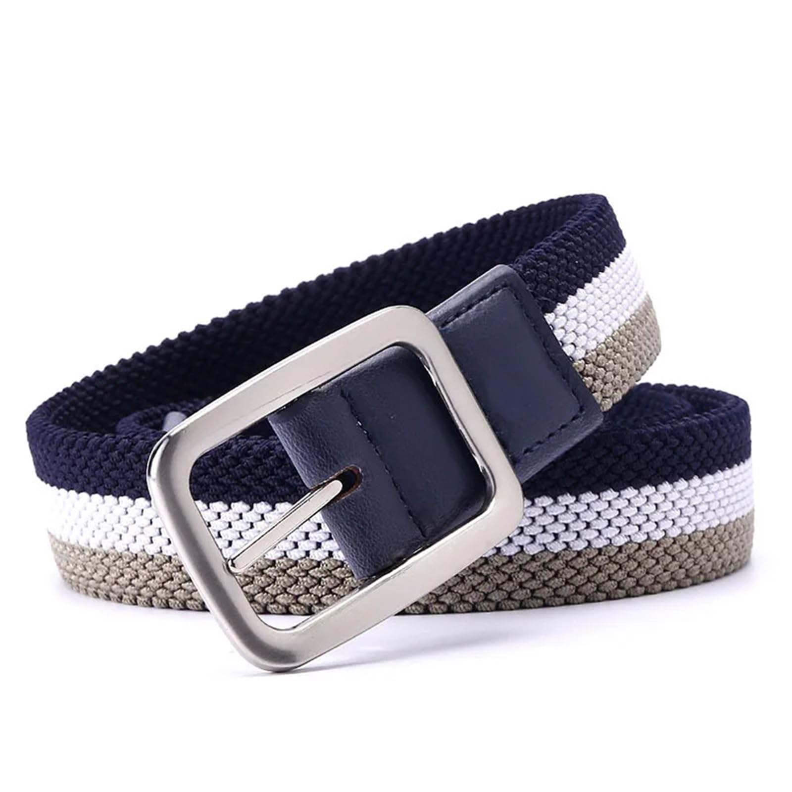 Leinwand Gürtel Unisex Elastischer Gürtel Farbiger Geflochtener Stretchstoff Lässiger Ceinture Ohne Loch für Arbeit und Reisen
