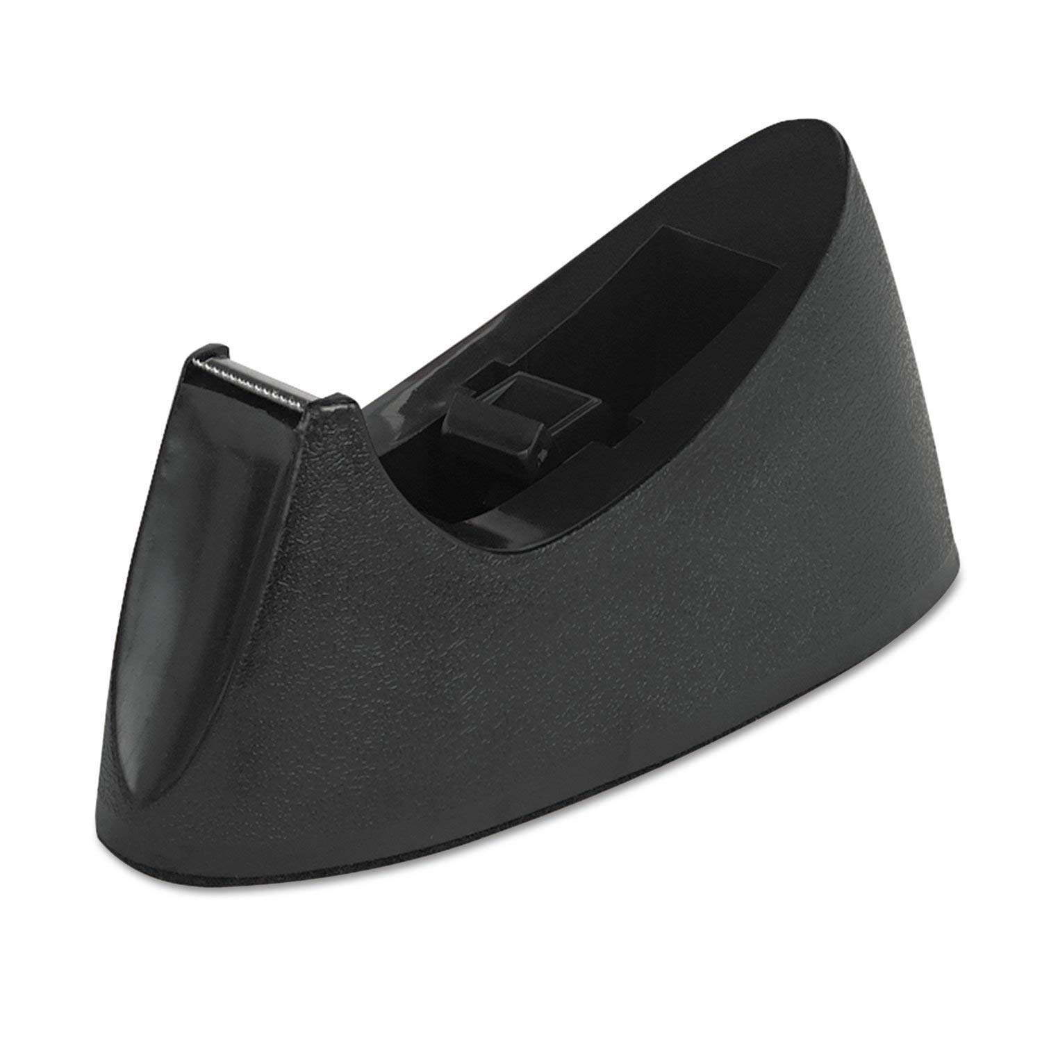Desktop Tape Dispenser, 1" core, Weighted Non-Skid Base, Black