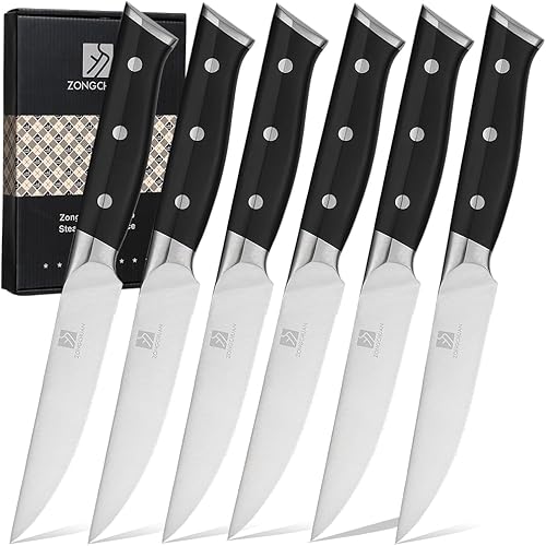 Miniatura 14 de Juego de 5 cuchillos de chef de Damasco: juego de cuchillos de cocina profesionales de acero inoxidable de alto carbono, ultra afilados, con mango