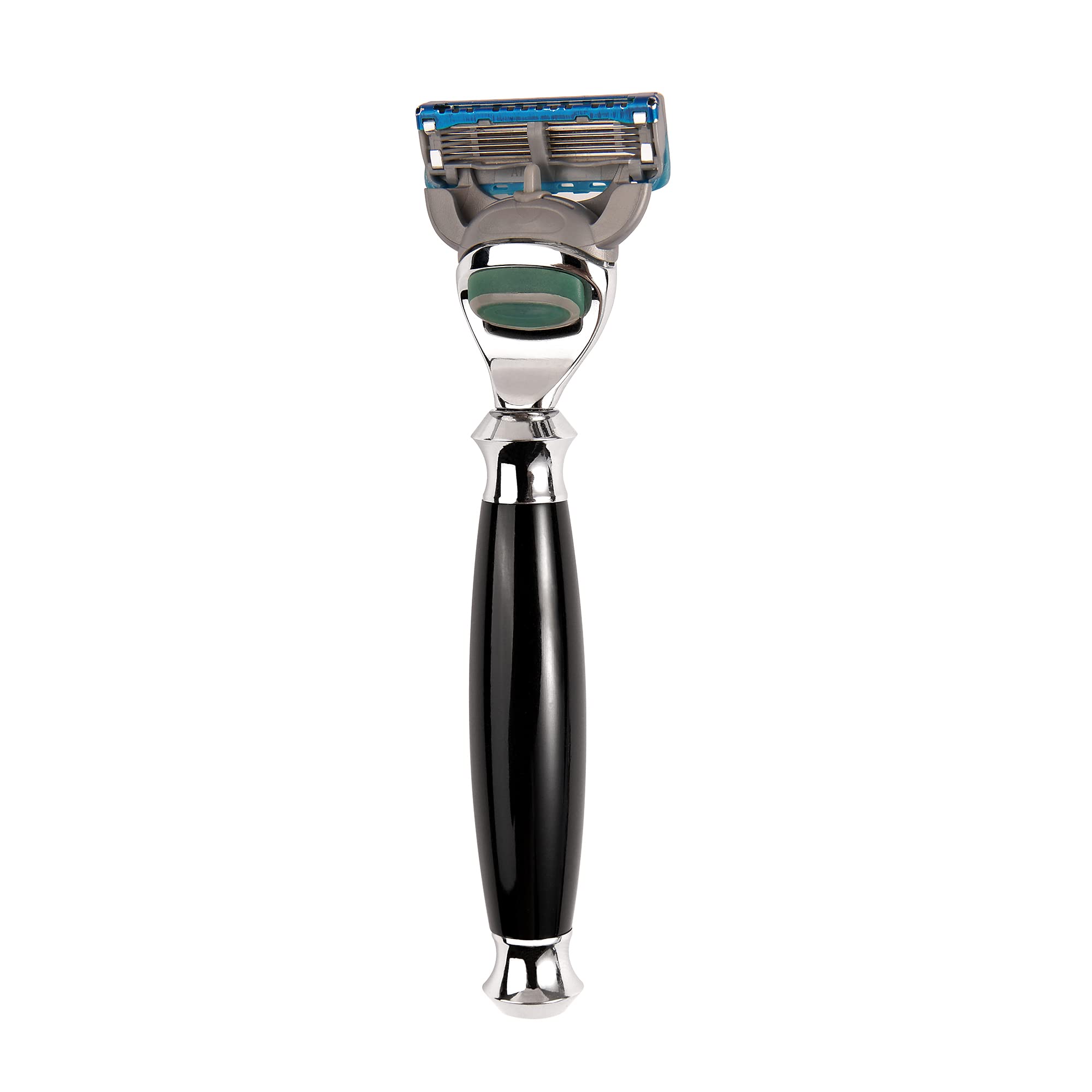 Set da barba Gillette Mach3 – Manico adatto lame Mach3 + Ciotola acciaio inox + Supporto metallico + Spazzola sintetica | Stabile, elegante, barba dolce senza irritazioni