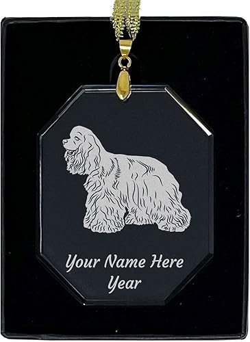 Miniatura 8 de LaserGram Adorno de Navidad, perro cocker spaniel, grabado personalizado incluido (forma ovalada)