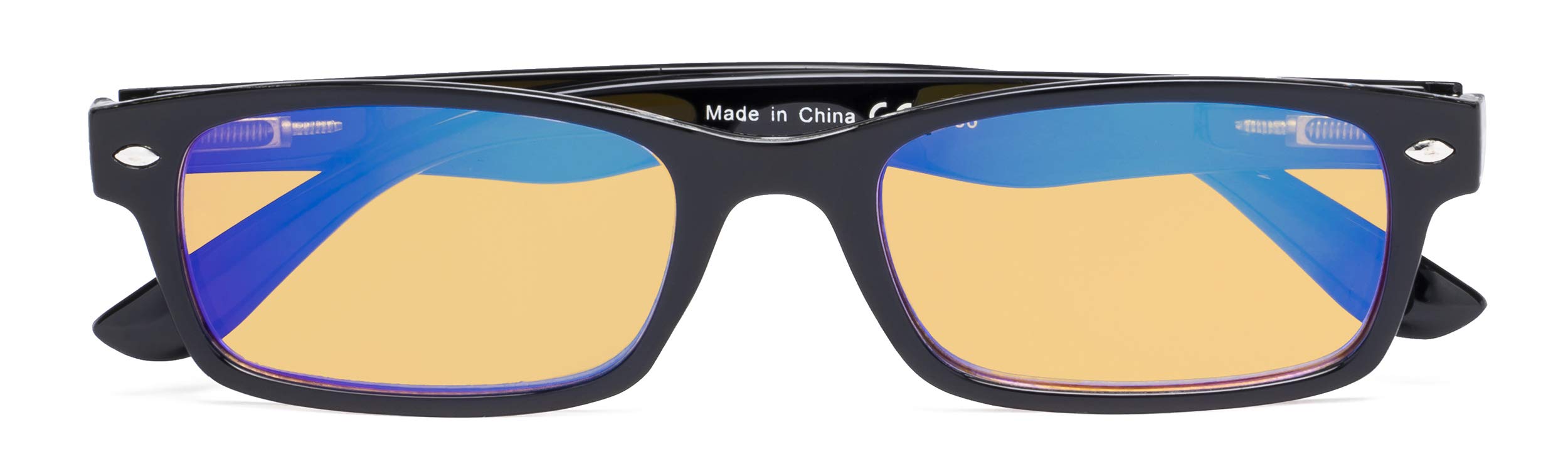 CessBlu Amber Tinted Digital Blue Light Blocking Glasses for Men Women Reading Computer