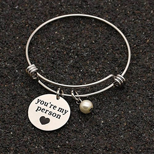 Image of Mainbead You Are My Person Bracelet Pearl Bracelet Gifts For Girlfriend Best Friend Valentine Day Jewelry