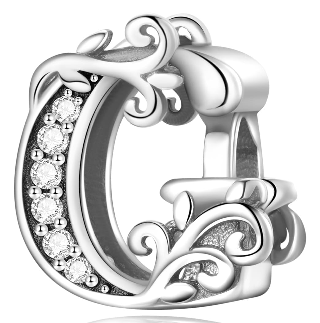 FLUFLO Charm Anhänger Damen Buchstabe A-Z für Armband 925 Sterling Silber Charms Beads passend für Pandora Armband und Halskette, Kompatibel mit Europäischen Armbänder für Frauen Mädchen X240