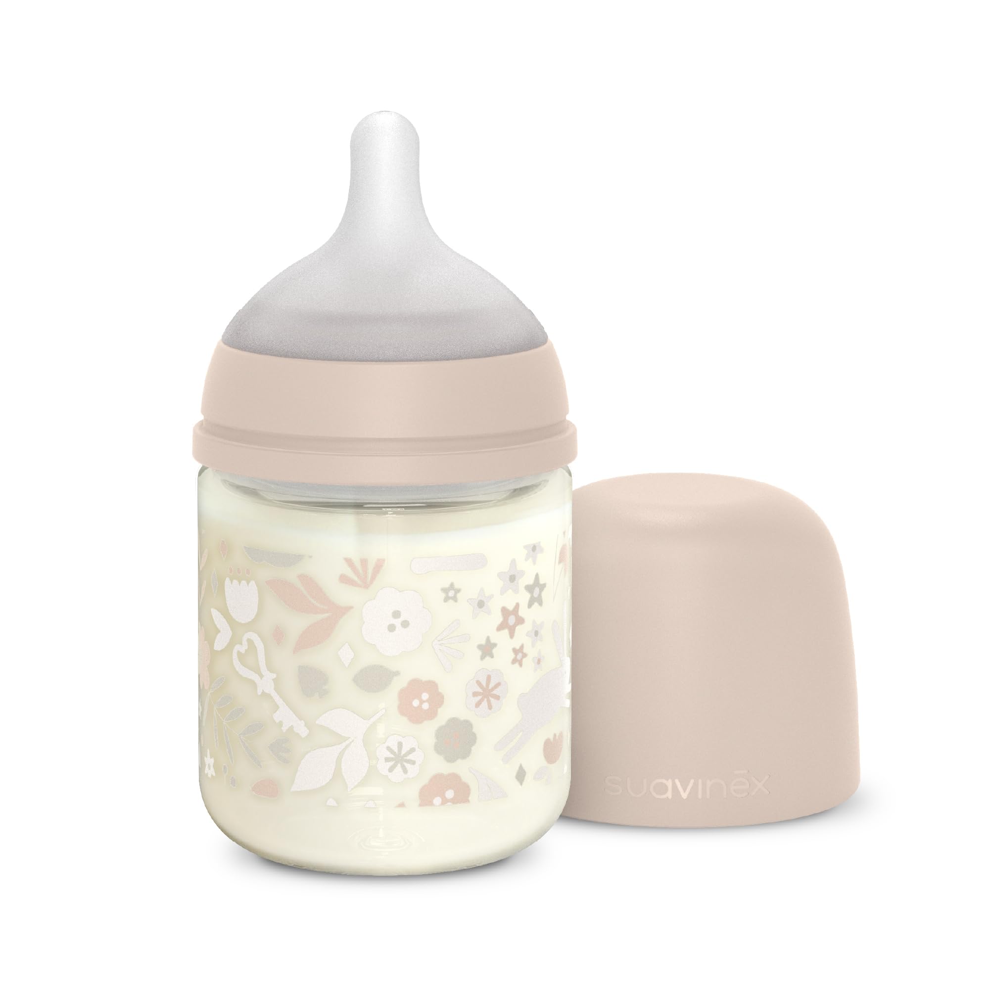 Suavinex, Wonderland, Biberon in vetro tettarella SXPro S - Wonderland Rose - 120 ml