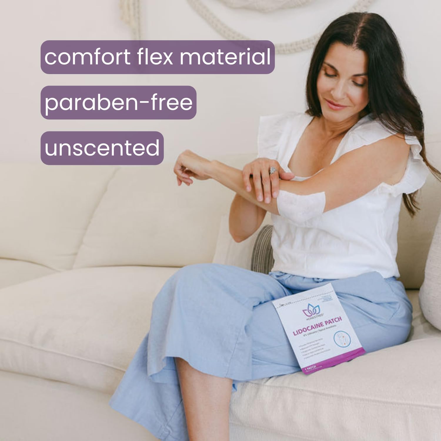 HONESTMED Maximum Strength OTC Pain Relief Patch - 4% Lidocaine Patches for Back, Knee, Neck, Joints & Muscle Soreness, Unscented - 3.9” x 5.5”, Individually Packaged Single Use, 30 Count Box