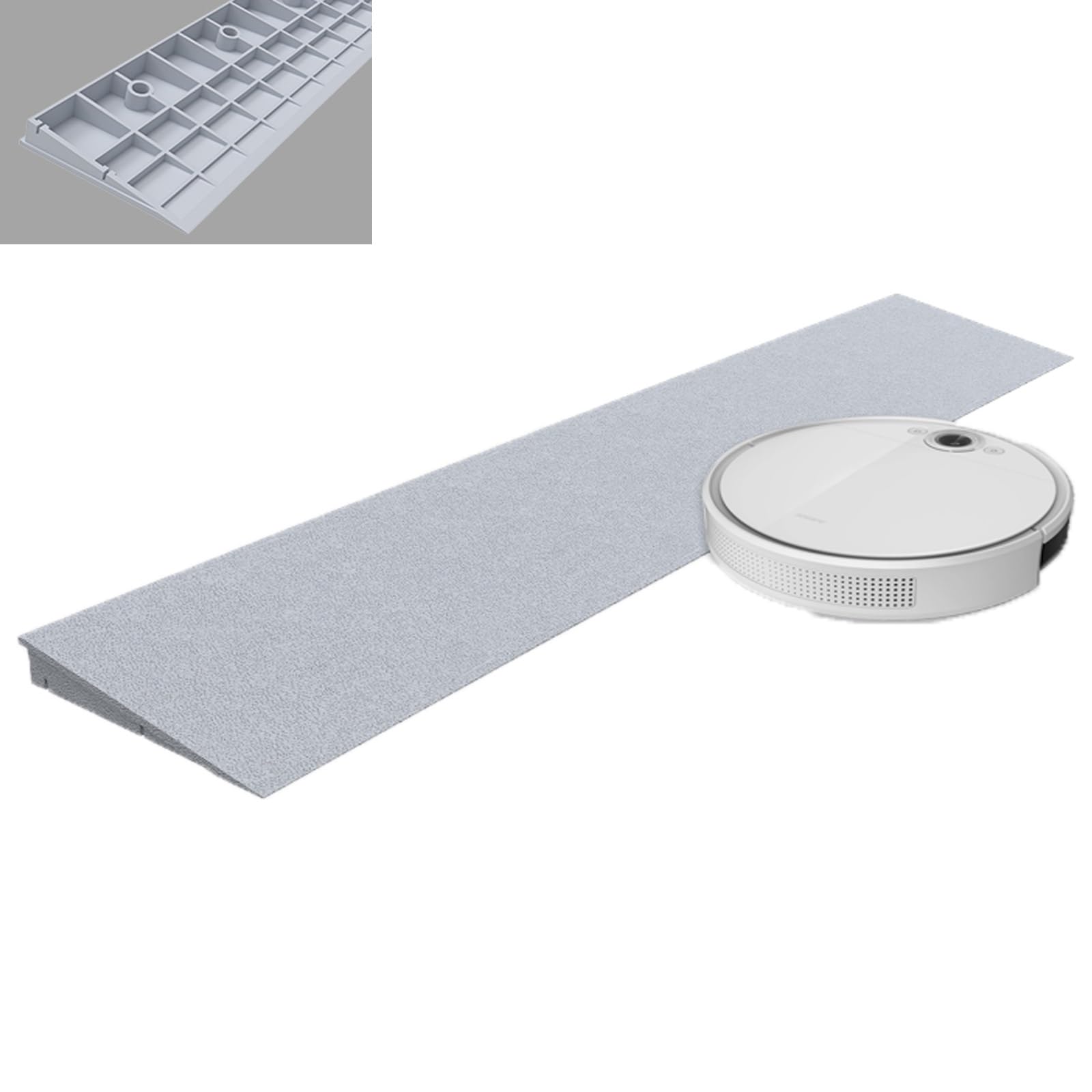 Rampa para Silla Doméstica para Robot de Limpieza, Rampas de Umbral de Elevación de 1-6 cm, Antideslizante, Reemplaza la Rampa de Paso (Color : Gris, Size : 100x1x6cm)