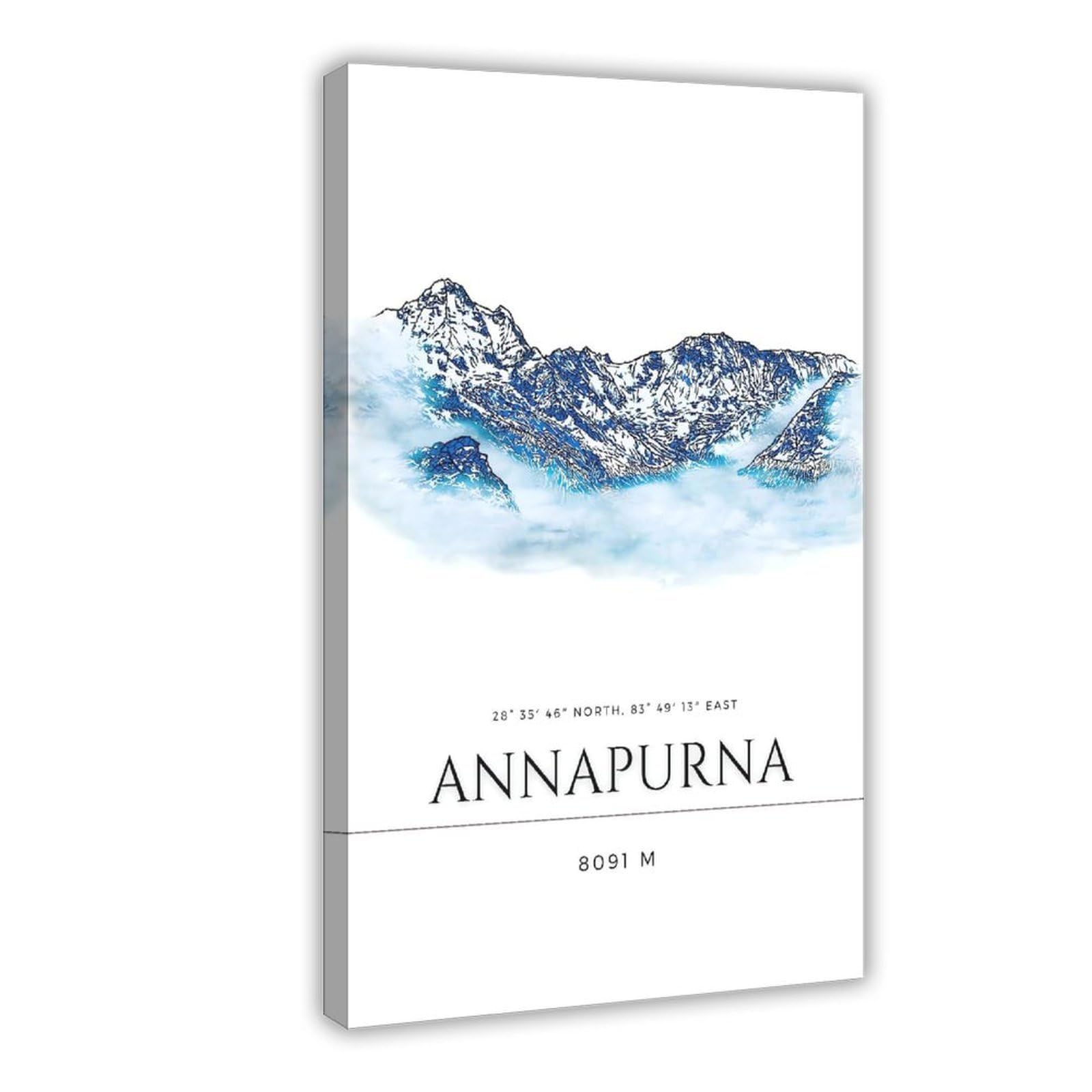 QNVJQKDSI Annapurna Poster Canvas Poster Wall Art Decor Print Picture Paintings for Living Room Bedroom Decoration 24" L X 36" W