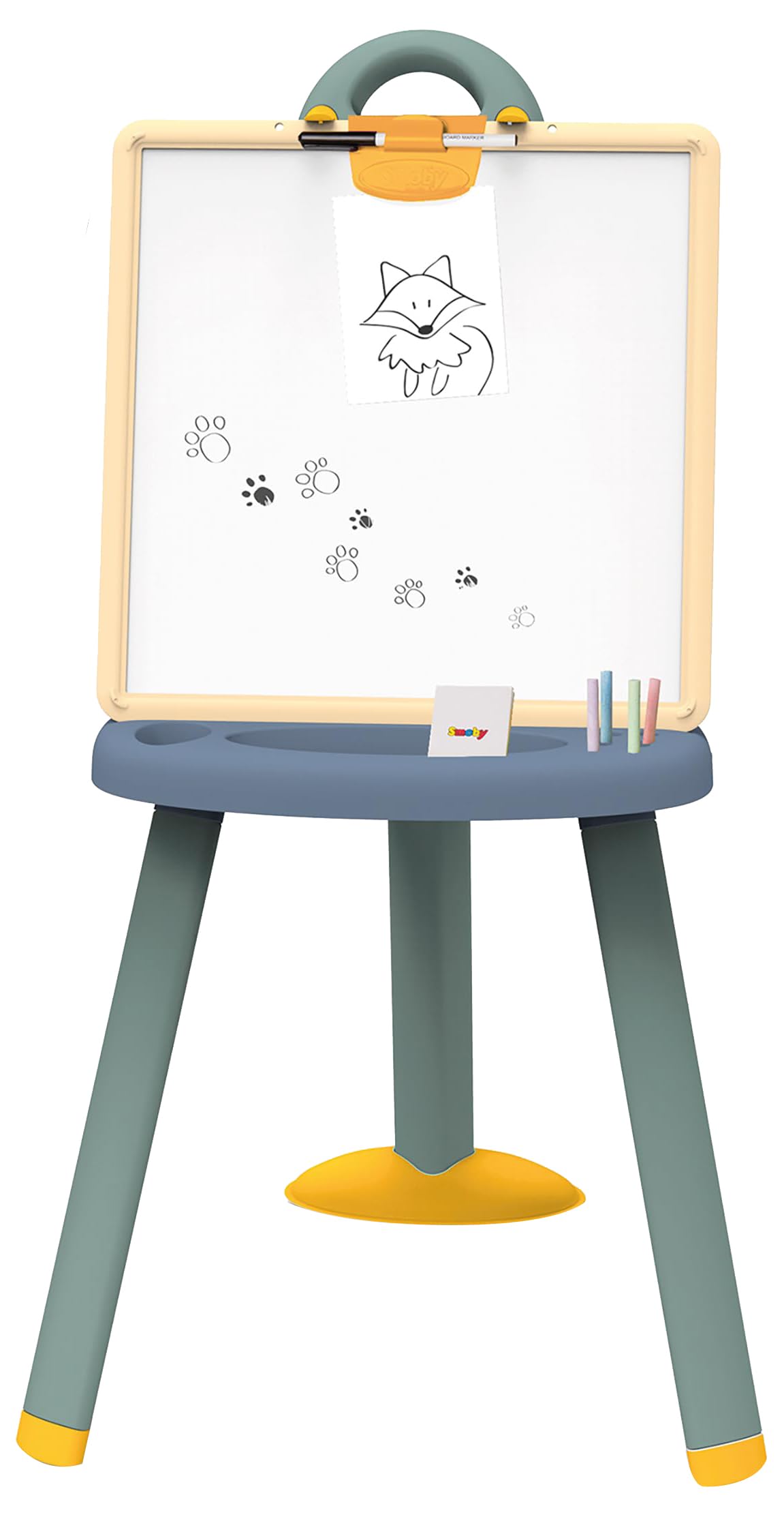 Smoby 7600410626 Tableau double réversible avec 48 lettres magnétiques, craies et marqueur, réversible, pour enfants à partir de 3 ans