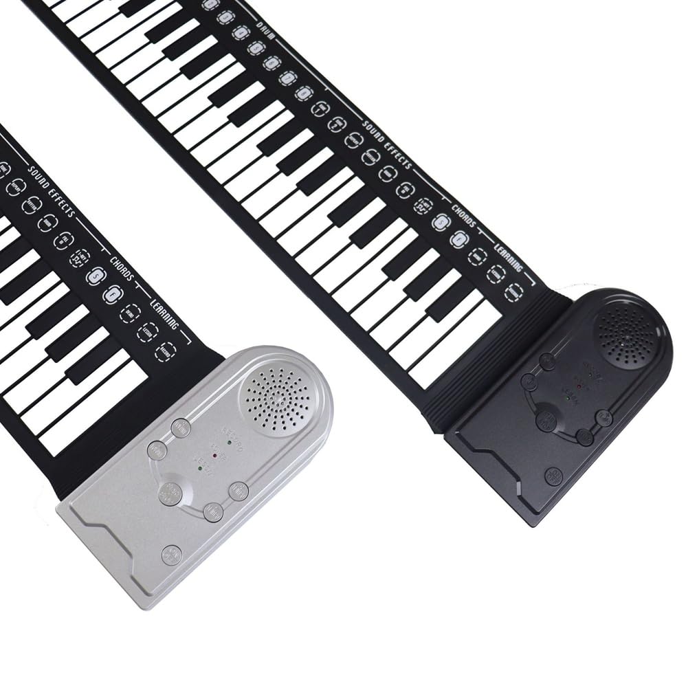 Pianino ręczne z 49 przyciskami z głośnikiem, przenośne, składane pianino dziecięce, instrument do nauki gry na fortepianie dla początkujących