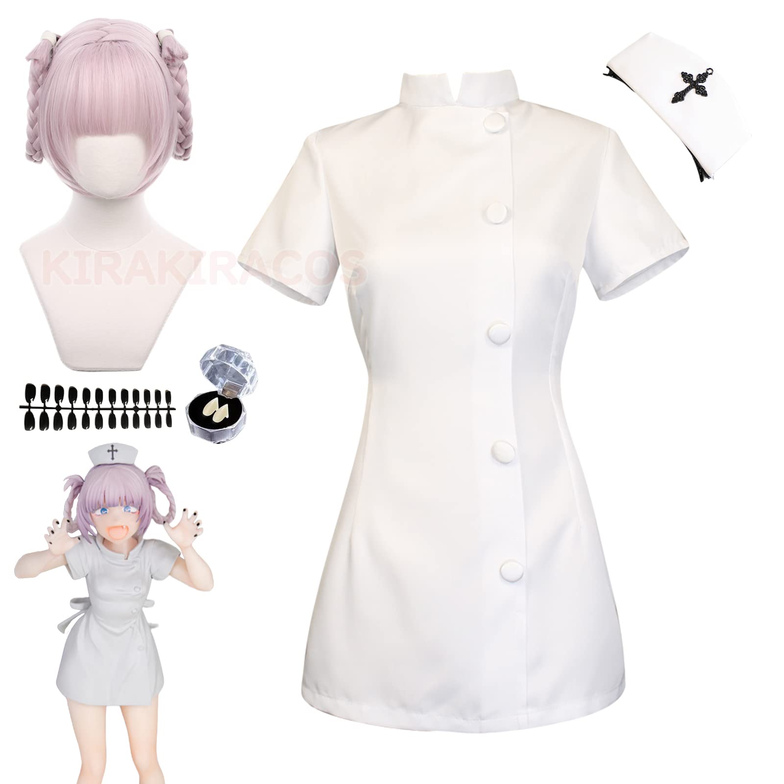 Amazon | よふかしのうた コスプレ 七草ナズナ コスプレ衣装 ナース服 