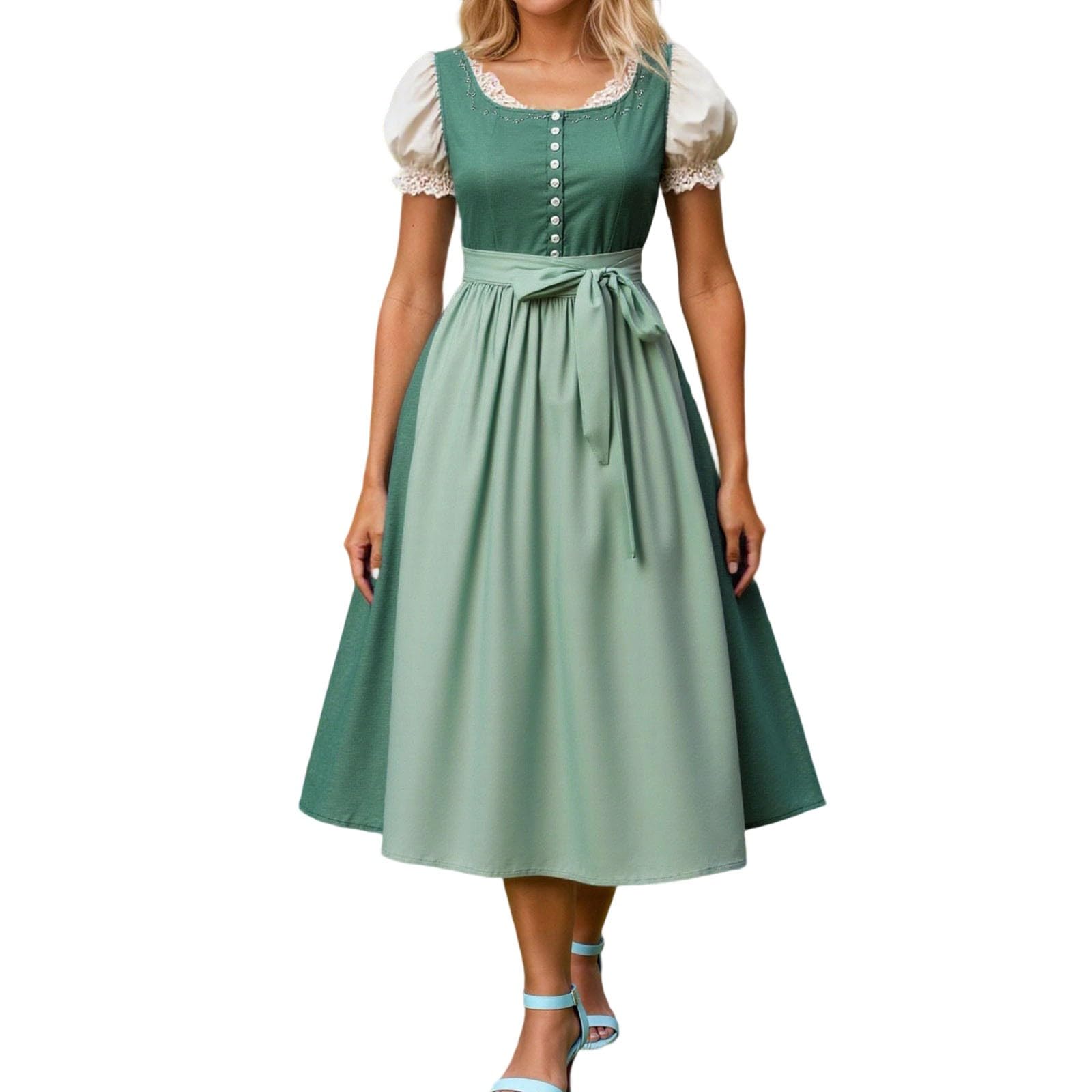 Oktoberfest Costumes Women German Dirndl Dresses Plus Size Traditional Bavarian Costume Beer Girl Maid Plaid Apron Fancy Dress Carnival Halloween Party Cosplay Role Play Dirndl Dress Checked Outfits