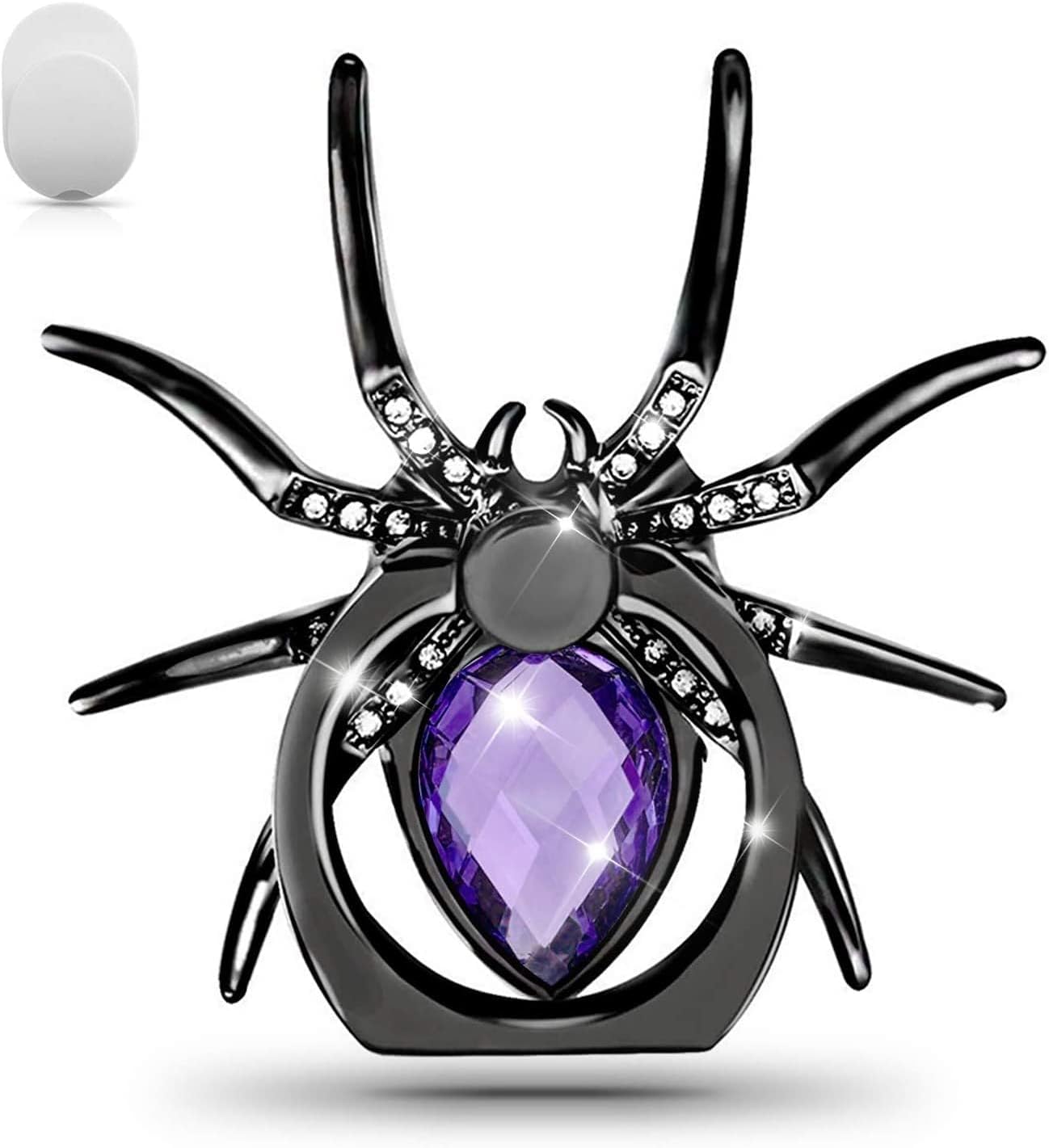 Purple Spider Phone Ring Holder Mobile Stand Grip 360 Degree Rotation Compatible with All Smartphones and Tablets Durable Kickstand for Secure Hold