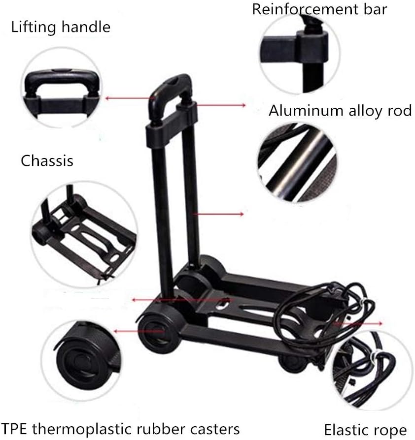 Hand Truck Trolley Trolley Folding Luggage Cart Trailer Handling Trailer Pull Goods Portable Grocery Cart
