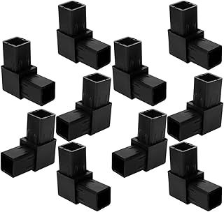 ZHGUIMING 10 conectores de tubo cuadrados, accesorios de tubo, conectores de 2 vías, juntas de tubo en forma de L