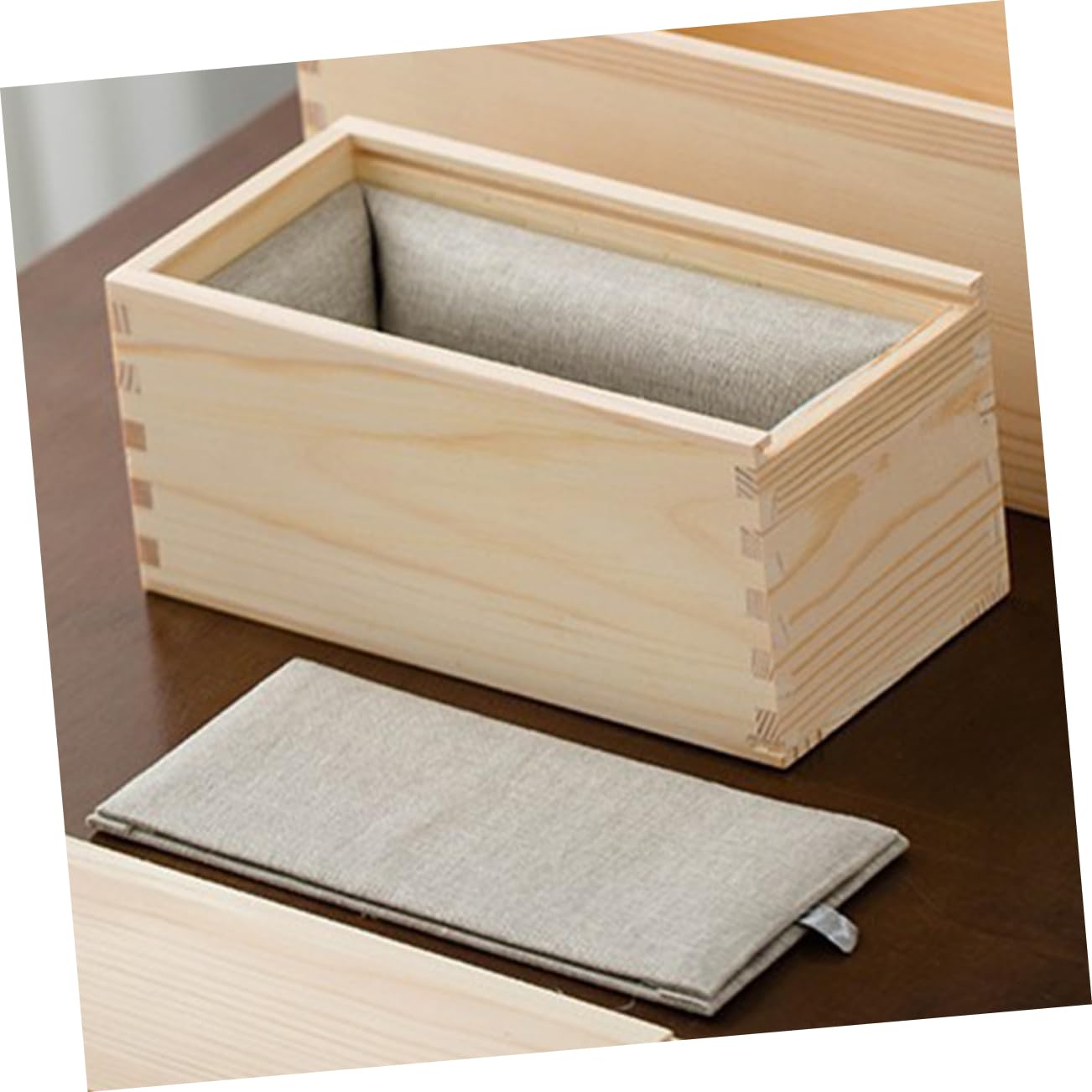 Veemoon 4 Stück Aufbewahrungsbox aus Kiefernholz klein Außenlagerung Hochzeit dekorative Kästen Lagerung mit Deckel Andenken Aufbewahrungsboxen für Fotos Geschenkboxen mit Deckel hölzern