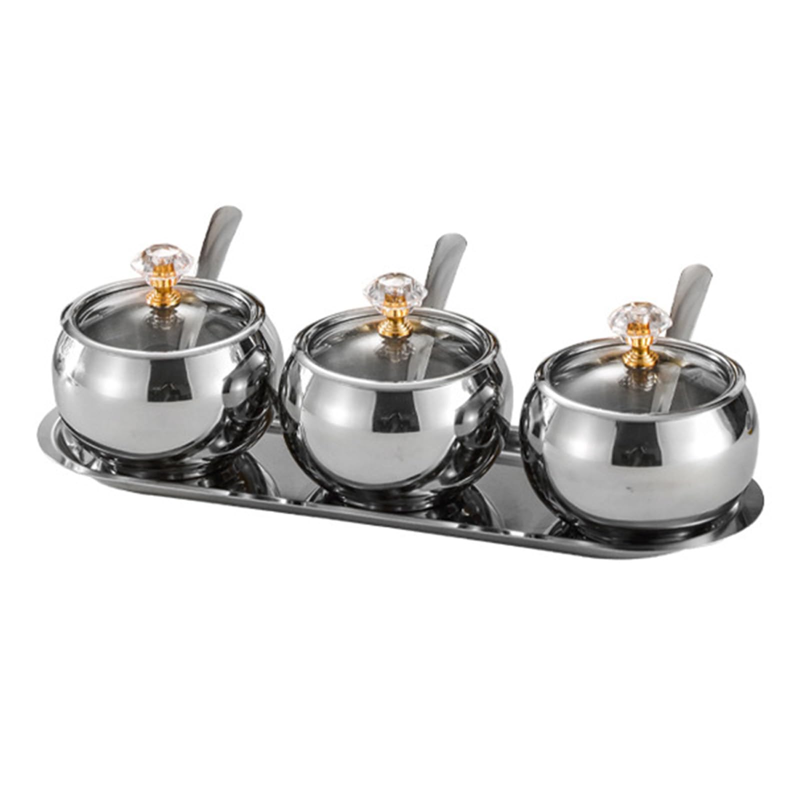 HDOYTXXM Functional Stainless Steel Spices and Condiment Serving Set Condiment Jars Set Spices Container for Sugar Peppers Sugar Peppers Canisters