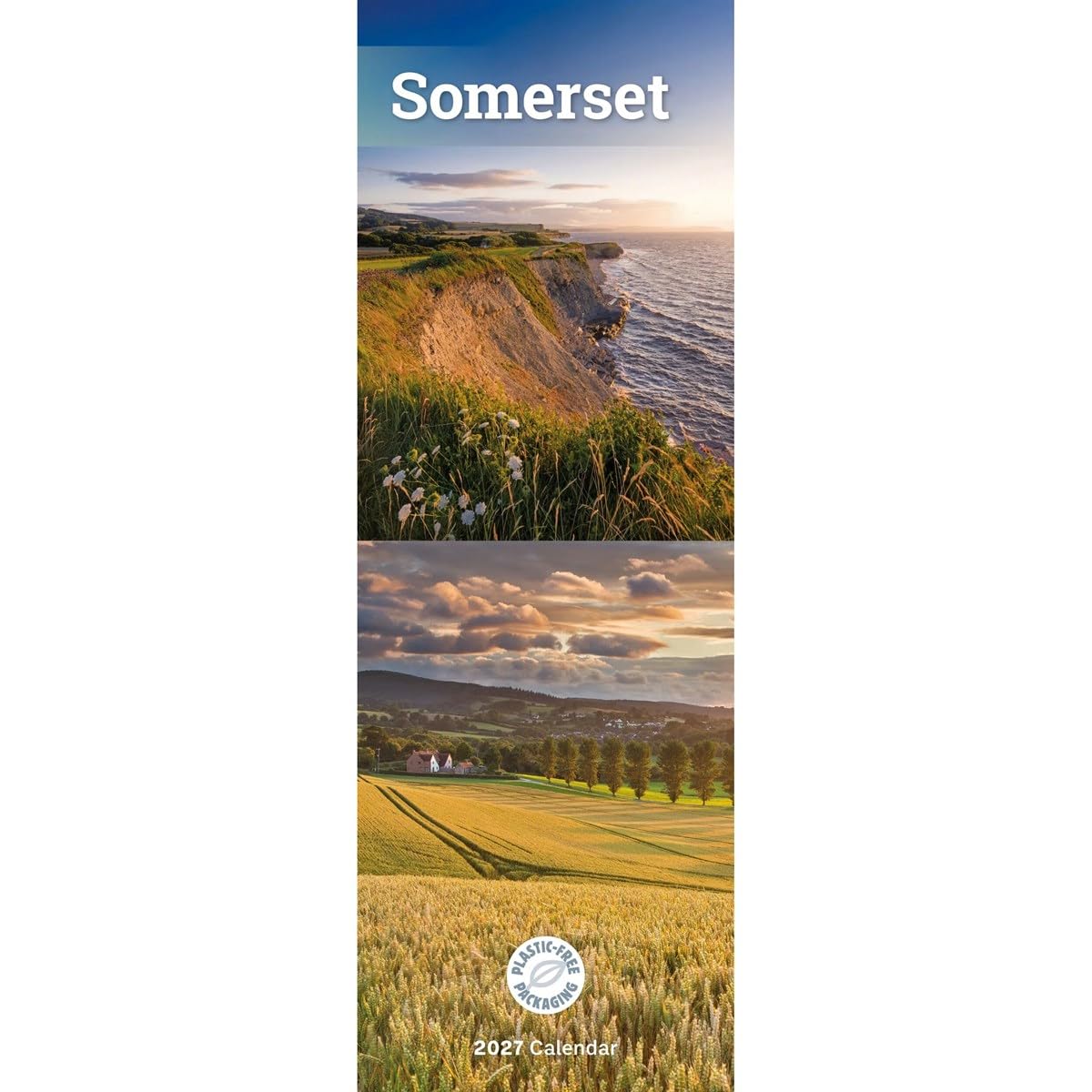 Carousel Worldwide Somerset 2027 Slim Wall Calendar, 12-Month Calendar, Scenic Countryside Photography
