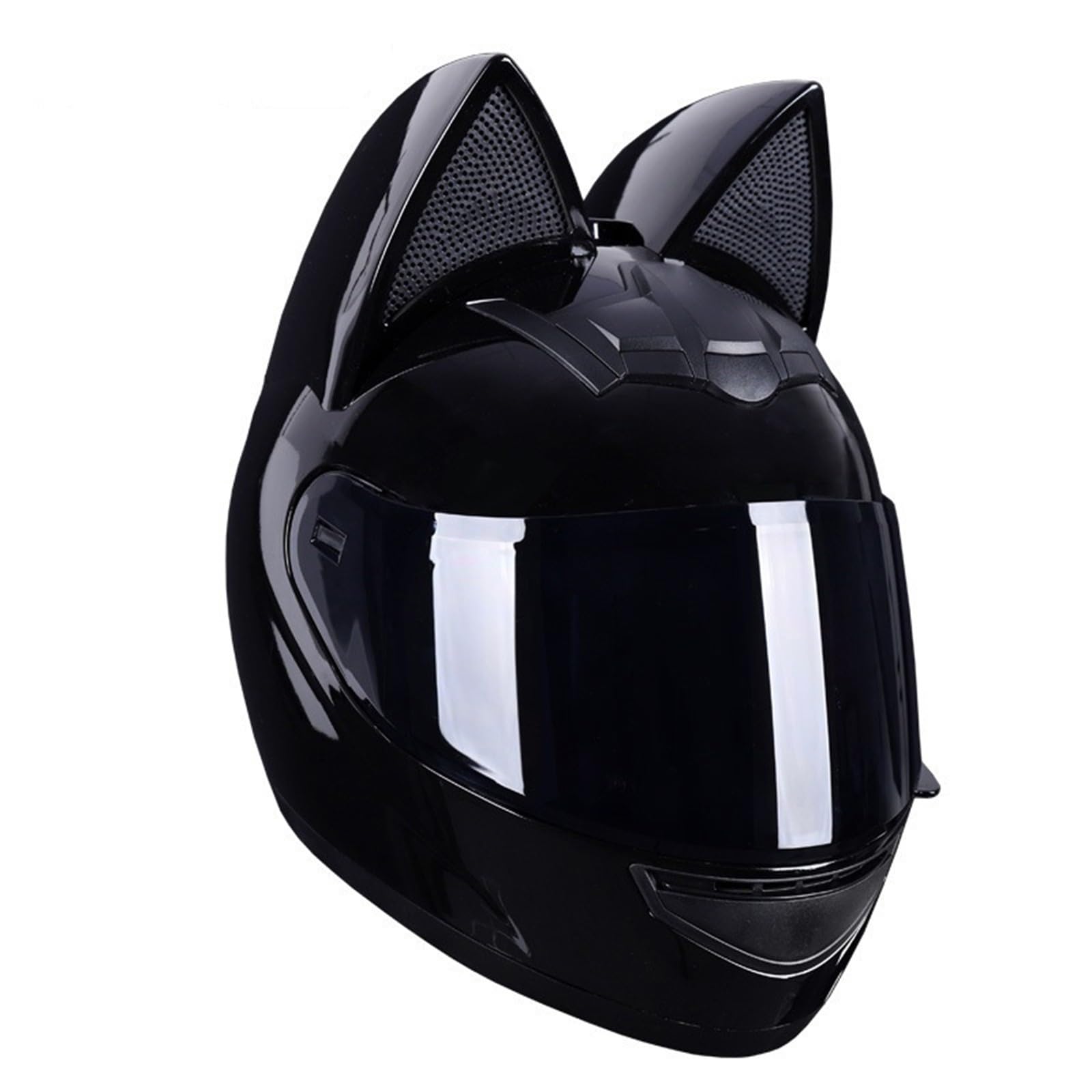 Motorradhelm mit Katzenohren, Integralhelme mit Visier, Motorcross-Helme, ECE-Zulassung, für Erwachsene, Männer und Frauen, Vier Jahreszeiten D,M54-56CM