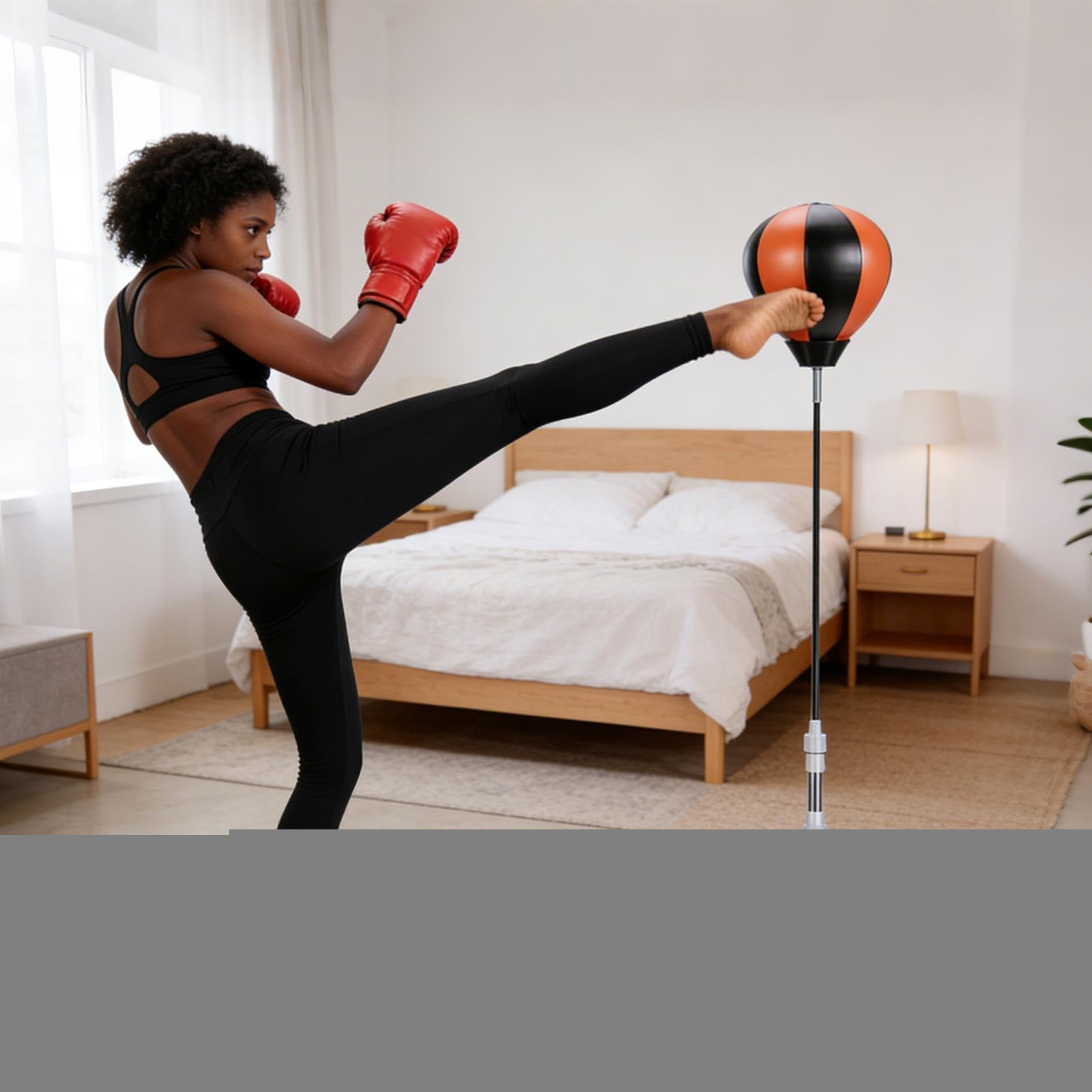f - Sacco da boxe in piedi, regolabile da 100 a 150 cm, con base a ventosa, robusto supporto per palla da boxe in pelle, acciaio, fibra di vetro, attrezzatura per allenamento MMA, casa, ufficio e