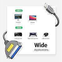 Vista 2 de UGREEN Cable de impresora USB a puerto paralelo de 10 pies, adaptador de cable CN36 IEEE1284 para impresora antigua, convertidor paralelo Centronics