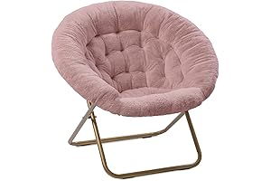 Milliard Cozy X-Large Corner Chair with Faux Fur for Bedroom in Pink