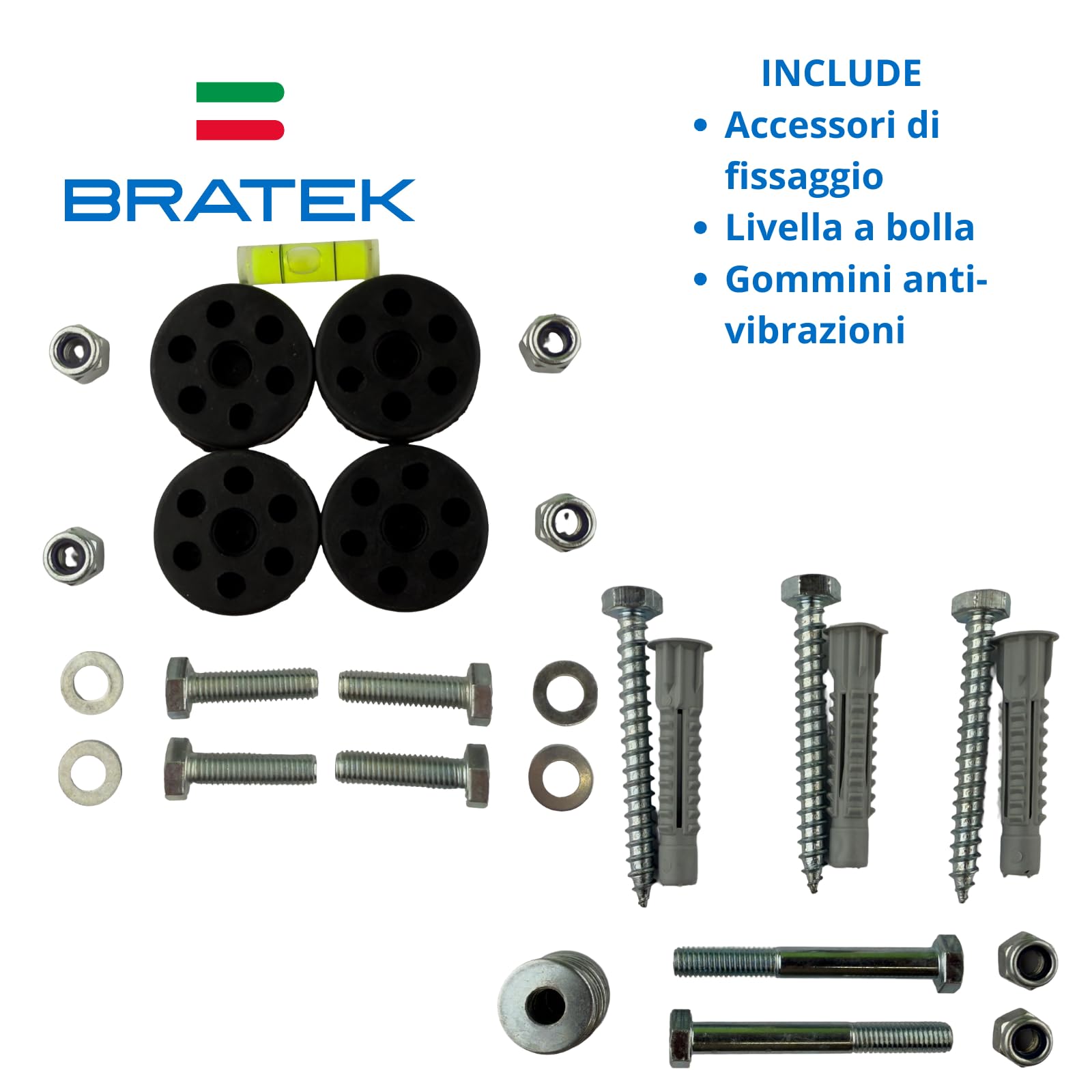 Bratek Staffa Universale per Condizionatore Split Zincata Bianca con Livella 150 kg Regolabile 24000 Btu
