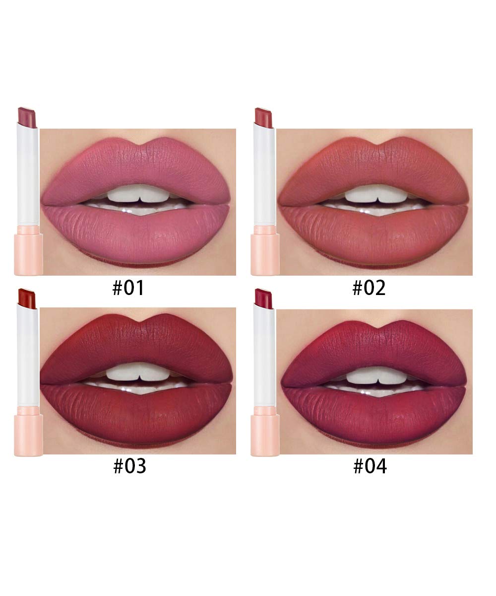 Emirde 4 Colors Matte Cigarette Lipstick Pack Set Tube Nude Red Lips Long Lasting Waterproof Liquid Lipstick Women Make up Velvet Cosmetic Lipsticks A : Beauty & Personal Care
