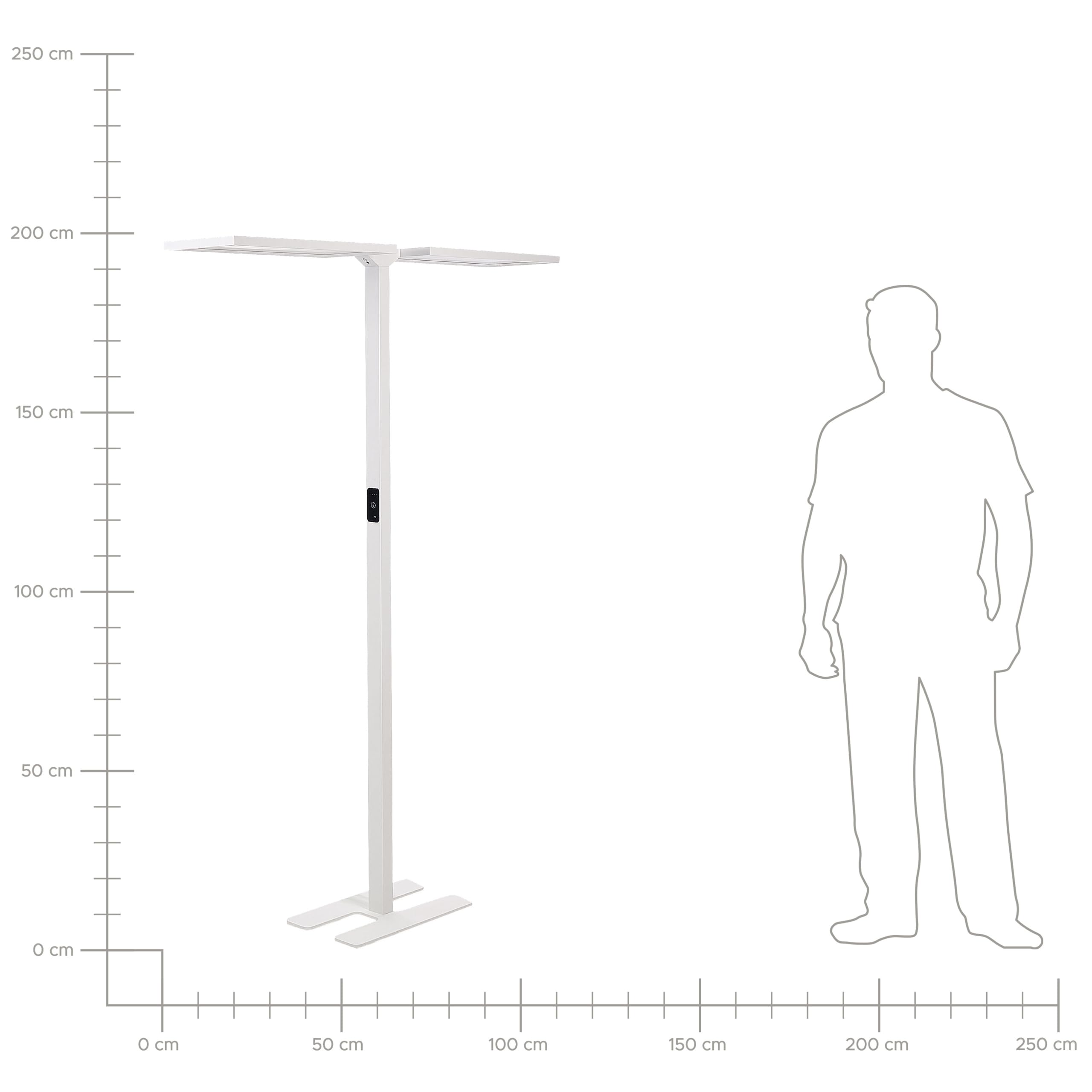 Beliani LED-Stehlampe Metall weiß mit Bewegungsmelder Touch-Funktion dimmbar Sculptor