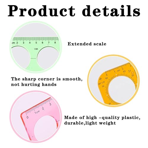Miniatura 3 de Plantillas circulares de dibujo geométrico 2 piezas plantillas de regla de geometría de medición juego de dibujos plantillas de pintura digital de