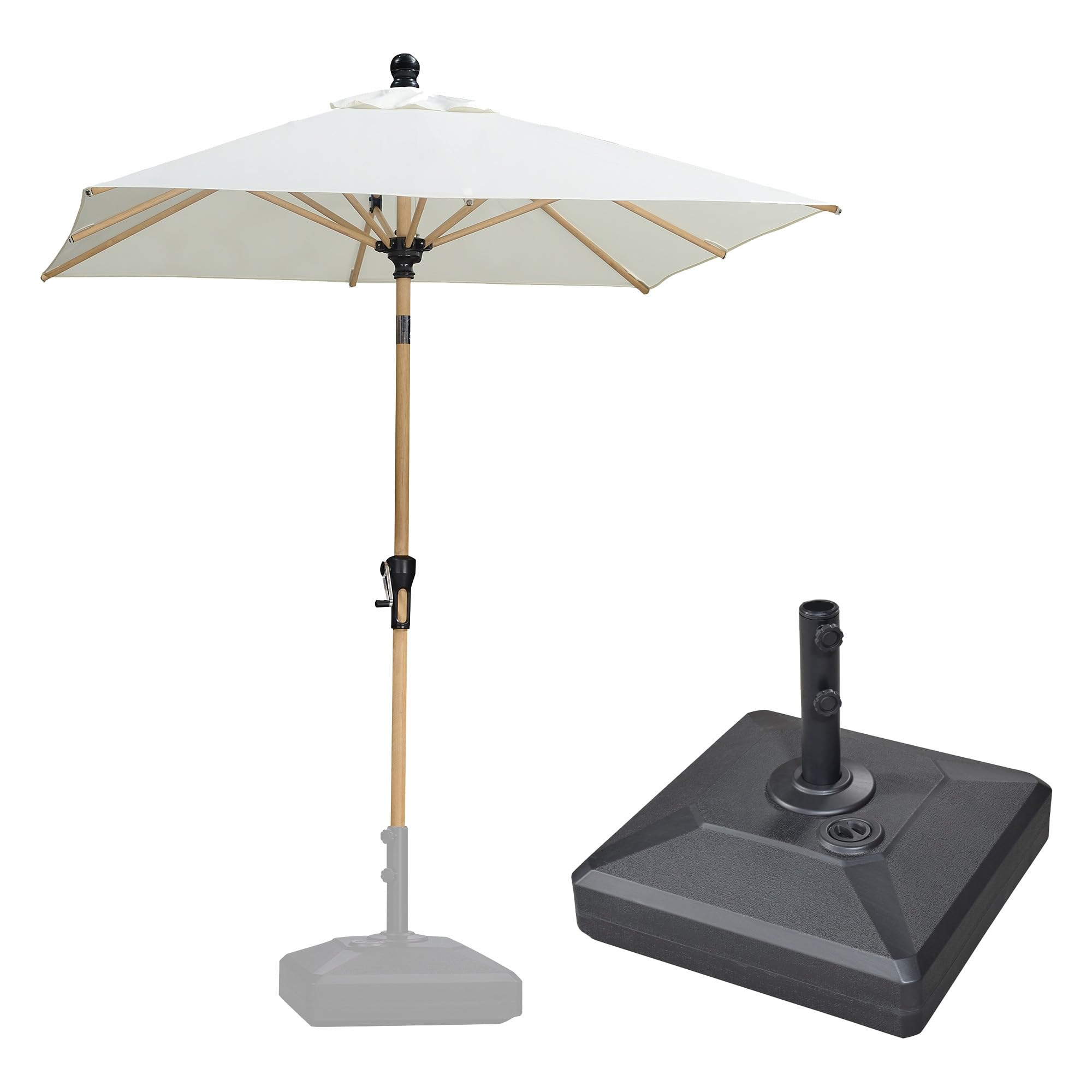 PURPLE LEAF Square Outdoor Umbrella with Base