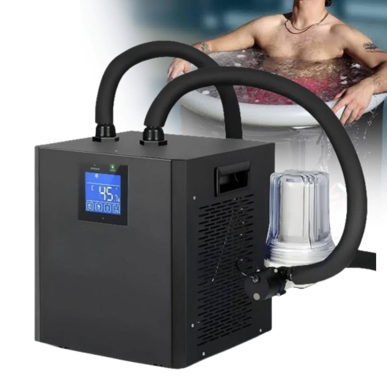 MhWrughts Cold Plunge Water Chiller Ice Bath Chiller 1/3HP Cooling System with External Filter and Dual Pumps for Cold Therapy Recovery Tubs