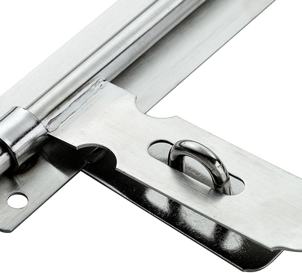 Sliding Door Lock, 16 Inch Latch Door Lock Slide Lock with Padlock Clasp Lockable Sliding Door Bolt Solid Stainless Steel Sliding Tower Bolt Latch Lock for Security Wooden Gates Garden Shed