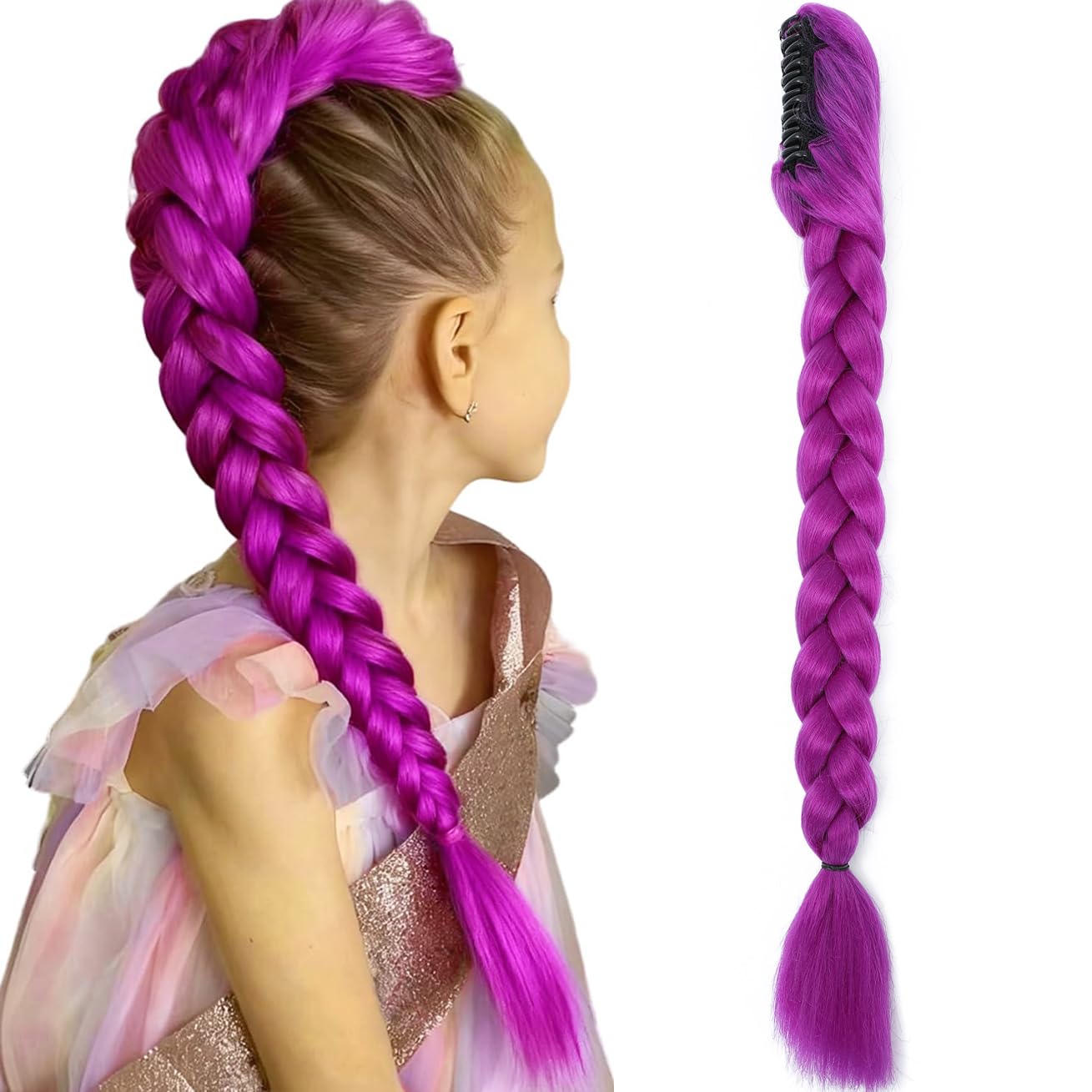 Rumi Braids 26-calowe warkocze pudełkowe, syntetyczne przedłużki do włosów cosplay z łatwym klipsem