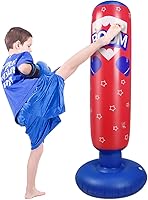 Vista 5 de Saco de boxeo inflable para niños, saco de boxeo para niños, saco de boxeo para practicar karate, taekwondo, bolsa de boxeo antiestrés
