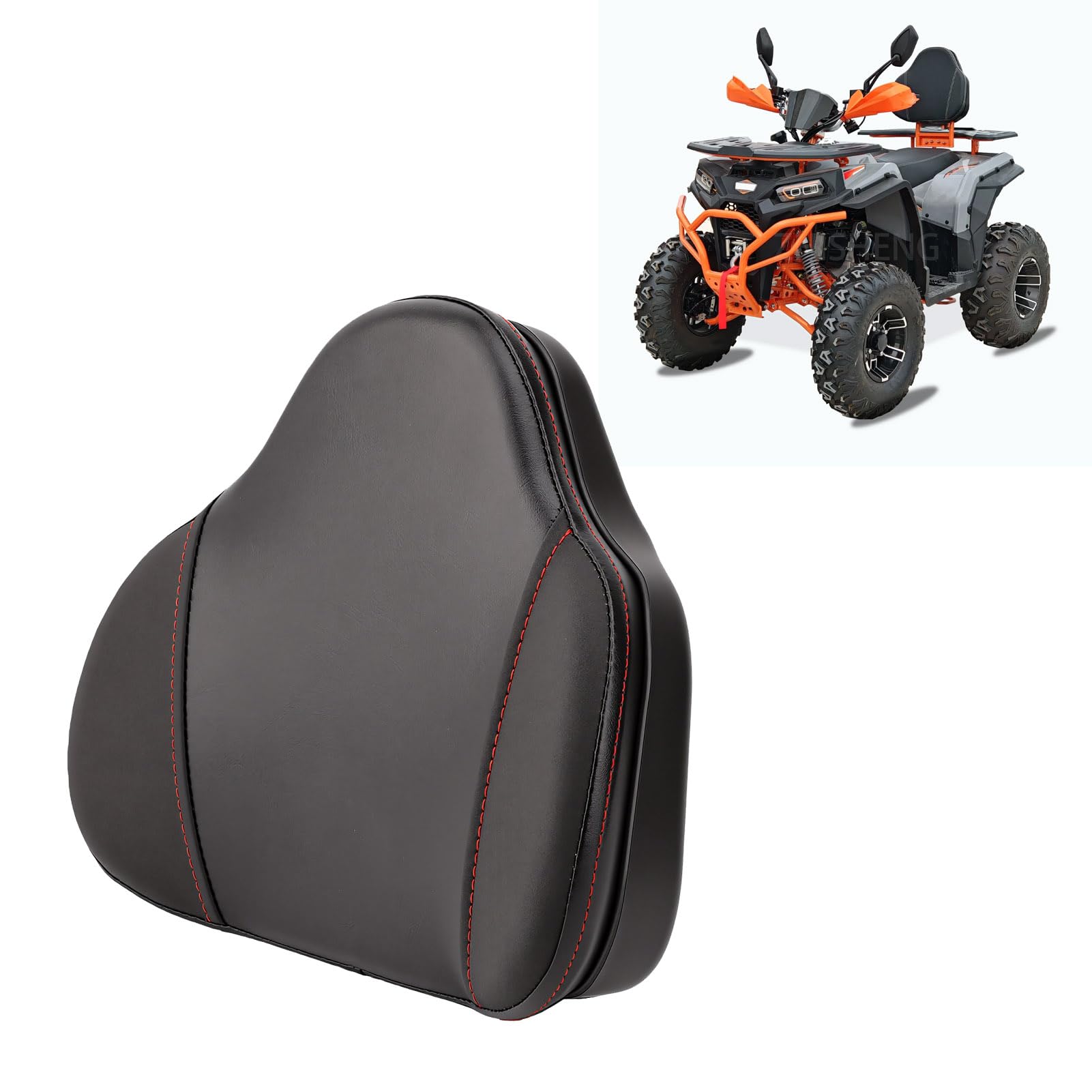 Generic Schienale Posteriore per Moto, Supporto Ergonomico in Morbida Pelle PU per Passeggeri su Scooter e Incrociatori ATV