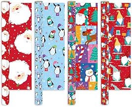 16M x 69cm Recyclable Christmas Wrapping Paper Roll Xmas Gift Wrap Eco 4 Designs - Made In Britain (Santa & Friends)