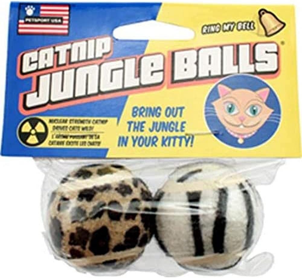 Petsport USA Catnip Jungle Balls Cat Toy, 2 Pack