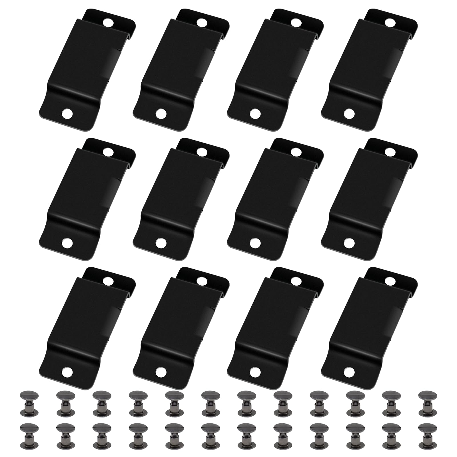 Kibbeh 12 Pcs Metal Tape Measure Holder - Belt Clips with Rivets, Easy to Carry (Matte Black) — Amazon image 7